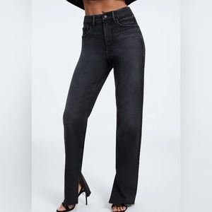 Good American Good Icon Straight Leg Jean with Slit